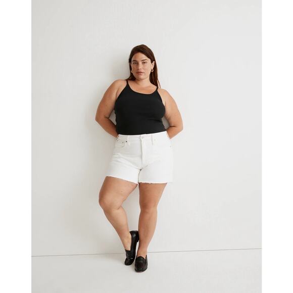 Madewell Plus Relaxed Denim Shorts Tile White Cut Off Summer NEW Womens Size 22W - Picture 1 of 9